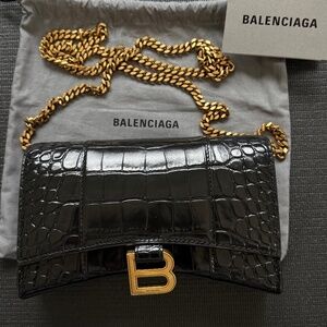 Balenciaga Hourglass Wallet Chain Bag